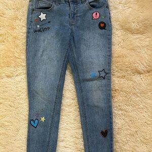 Cat & Jack Blue Embroidered skinny jeans with stretch, size 10